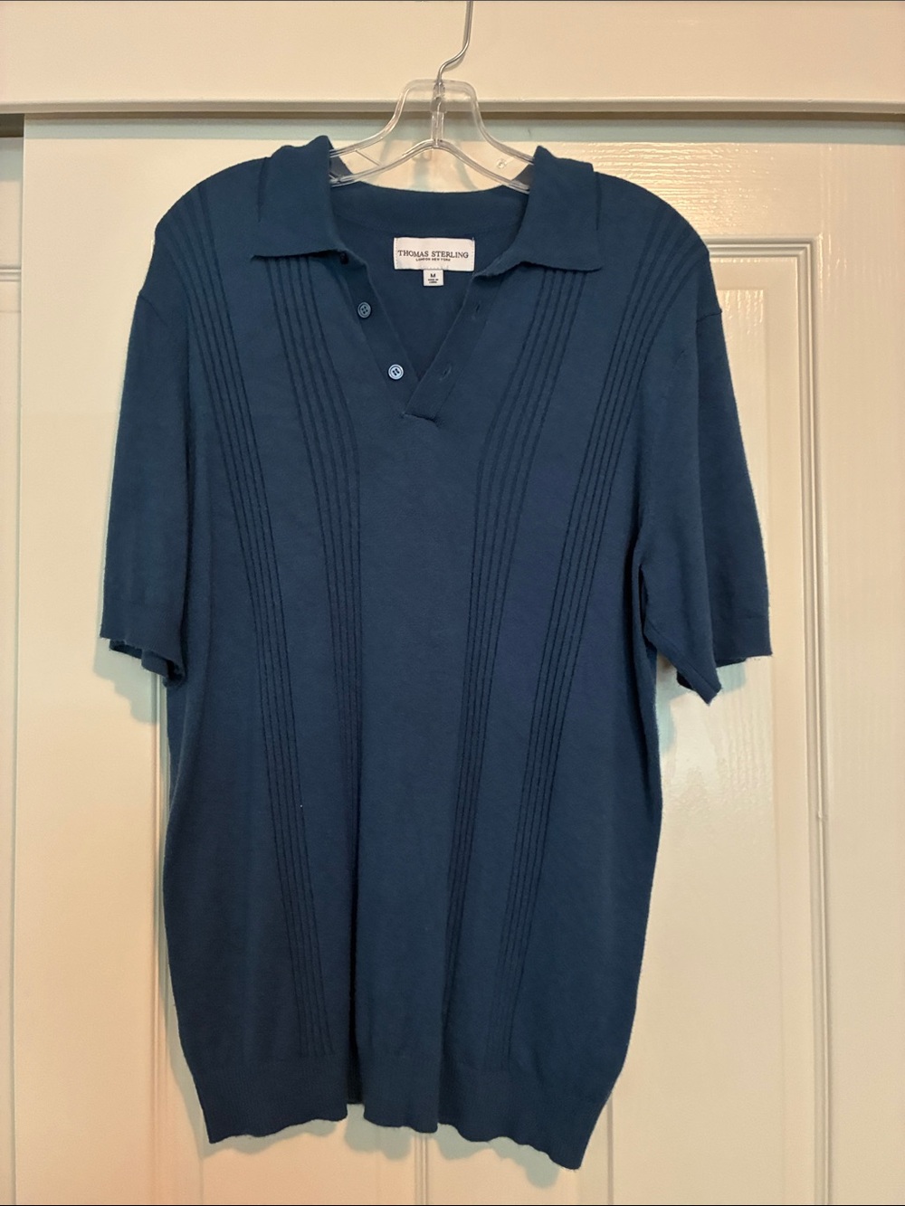Thomas Sterling  Blue‎ Knit Polo Sweater